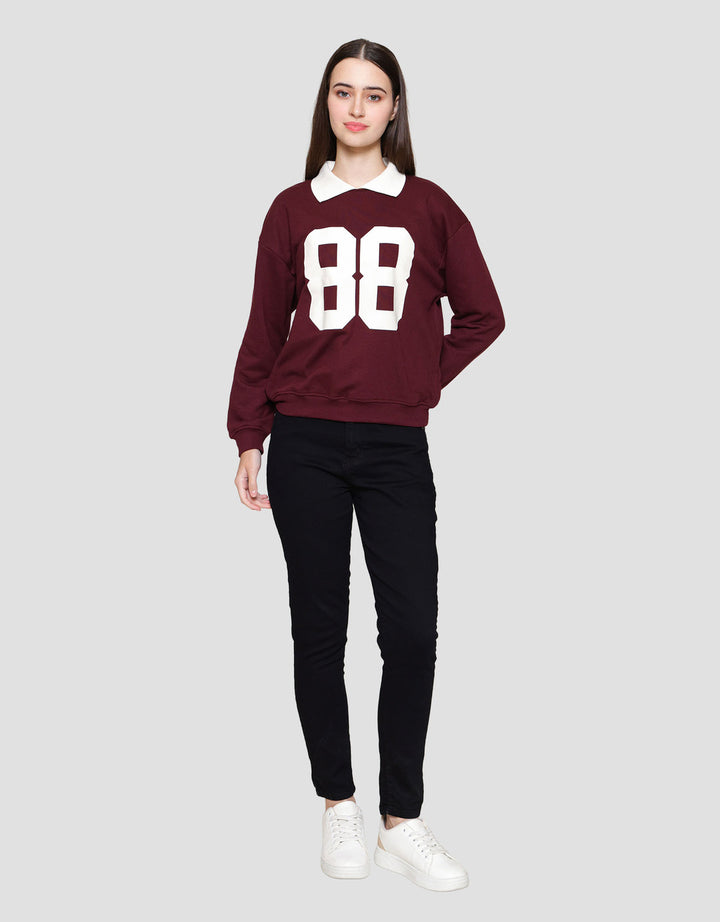 Nevada Solid Reg French Collar Sweater Wanita