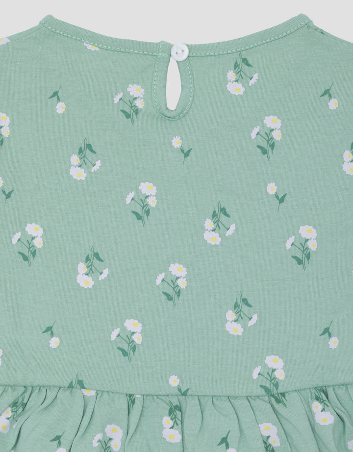 Little M Jersey Fullprint Bunga Midi Dress Bayi