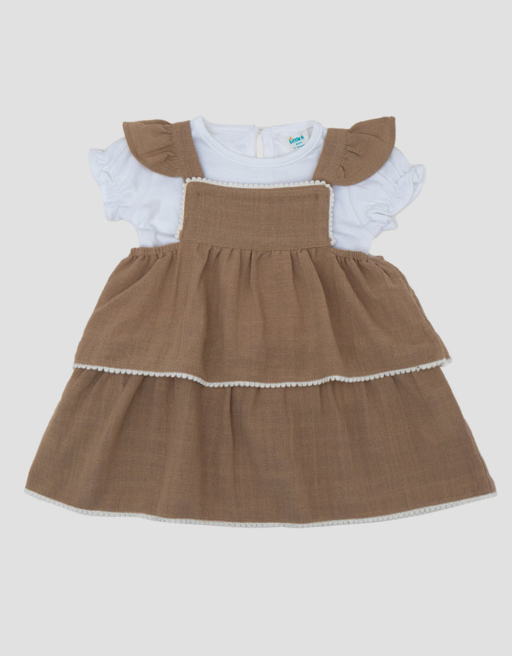 Little M Woven 2Pc Double Layer With Pikok Dress Bayi