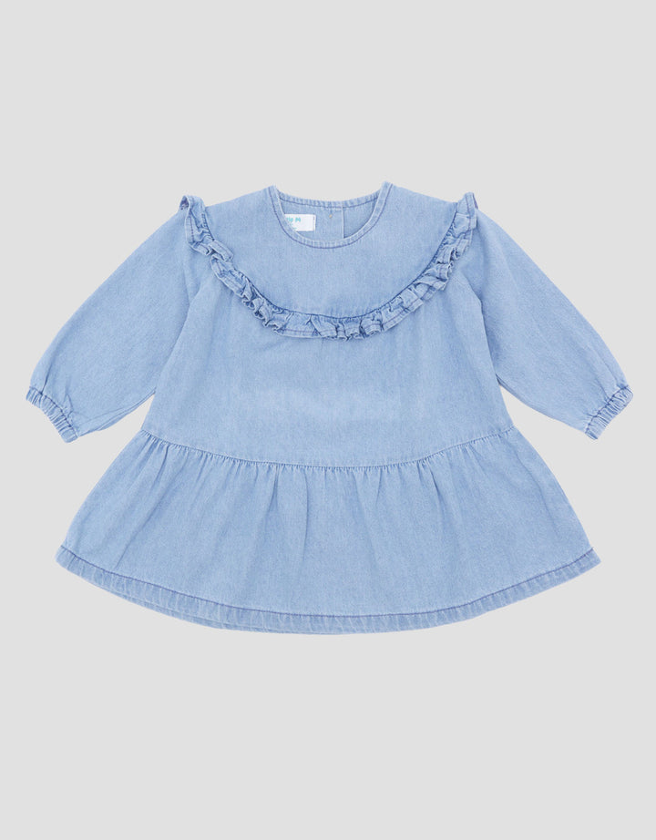 Little M Denim Ruffle Dress Bayi