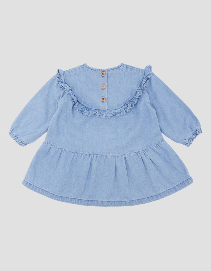 Little M Denim Ruffle Dress Bayi