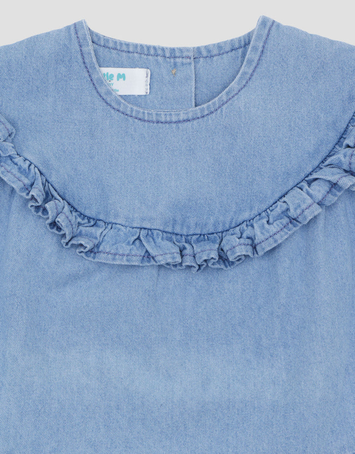 Little M Denim Ruffle Dress Bayi