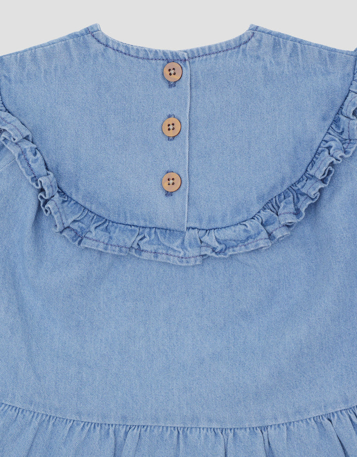 Little M Denim Ruffle Dress Bayi