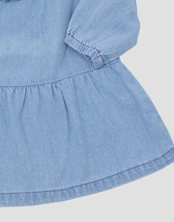 Little M Denim Ruffle Dress Bayi