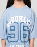 Nevada Sablon Brooklyn Kaos Oversize Anak Perempuan