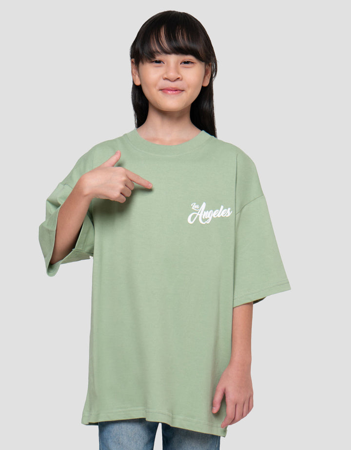 Nevada Sablon Los Angeles Kaos Oversize Anak Perempuan