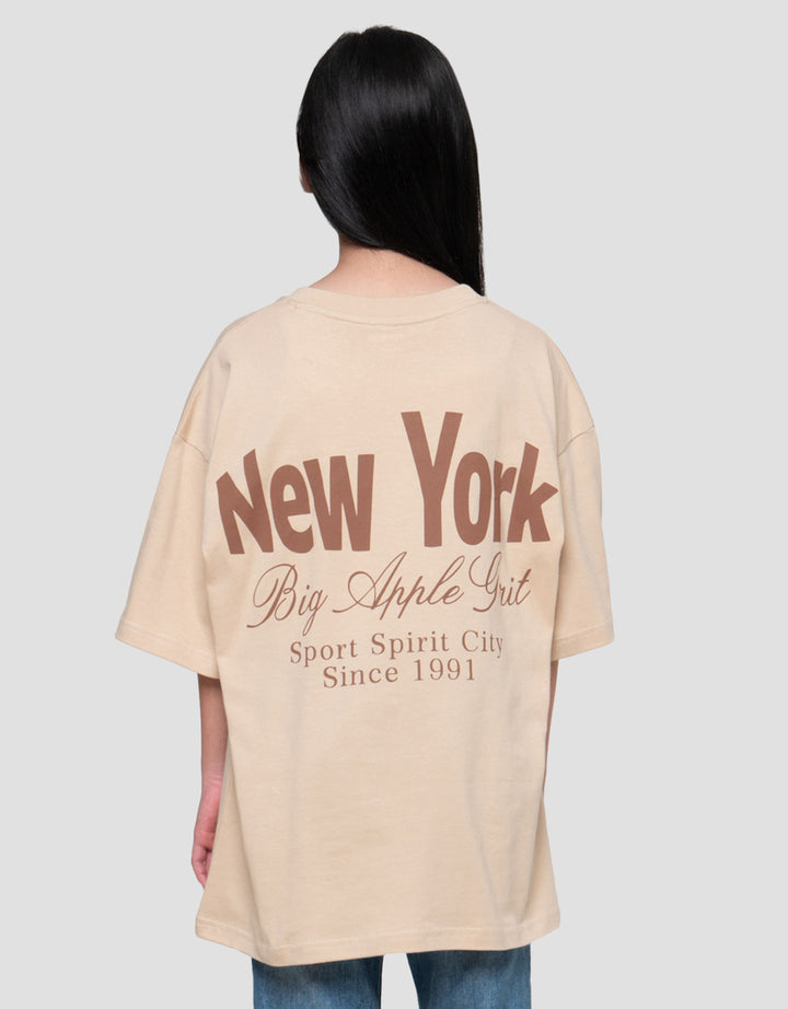 Nevada Sablon New York Kaos Oversize Anak Perempuan