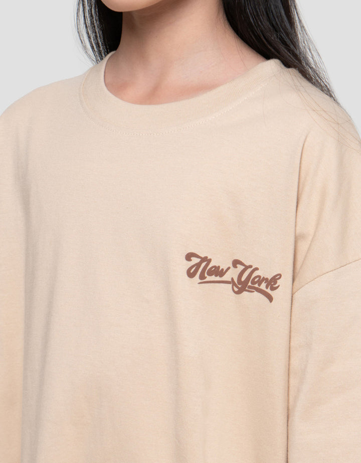 Nevada Sablon New York Kaos Oversize Anak Perempuan