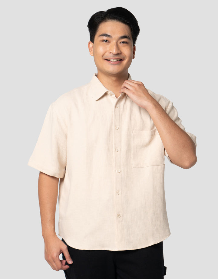 Nevada Texture With Pocket Reg Collar - Boxy Fit Kemeja Pria