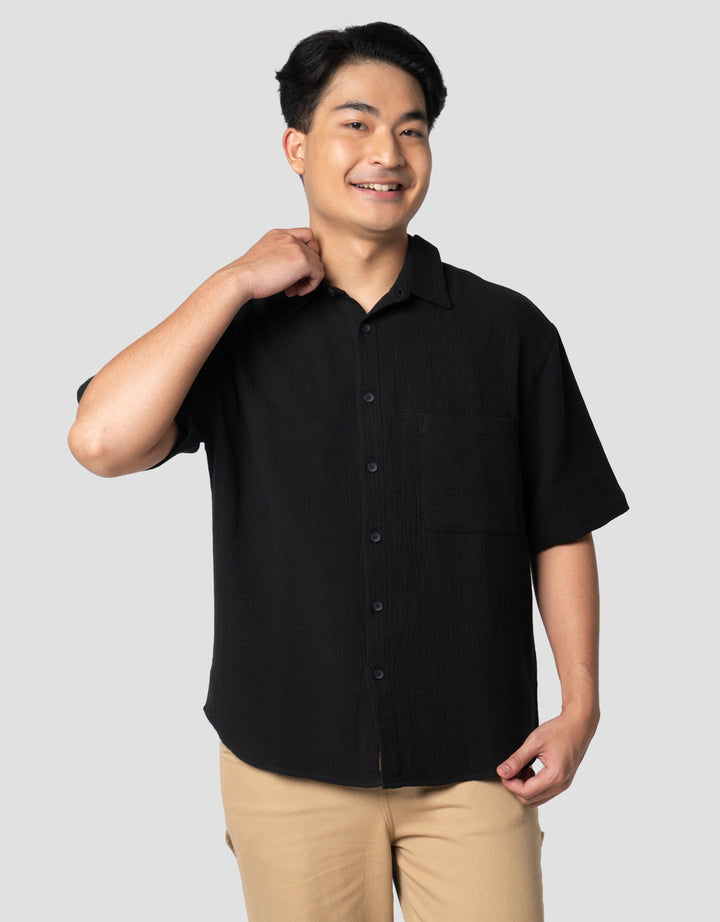 Nevada Texture With Pocket Reg Collar - Boxy Fit Kemeja Pria