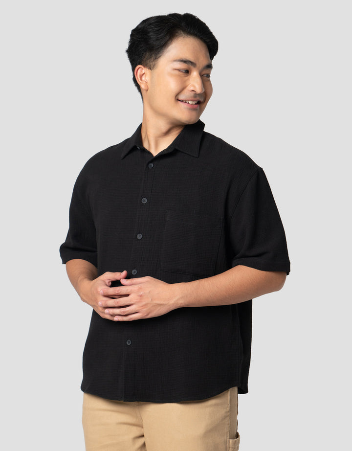 Nevada Texture With Pocket Reg Collar - Boxy Fit Kemeja Pria