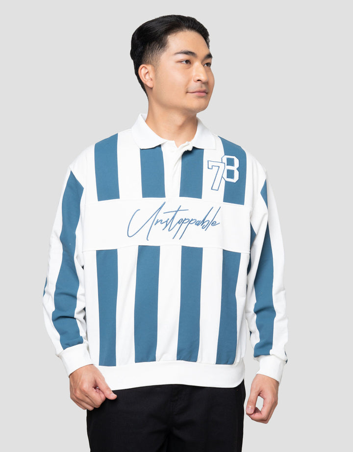 Nevada Cut & Sewn Stripe Print With Embro Sweater Pria
