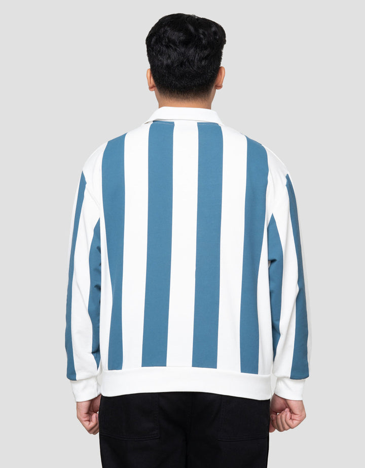 Nevada Cut & Sewn Stripe Print With Embro Sweater Pria