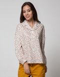 Details Long Sleeve Blouse Print Flower