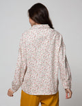 Details Long Sleeve Blouse Print Flower