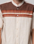 Details of Short Sleeve Koko Top with Stripe Motif