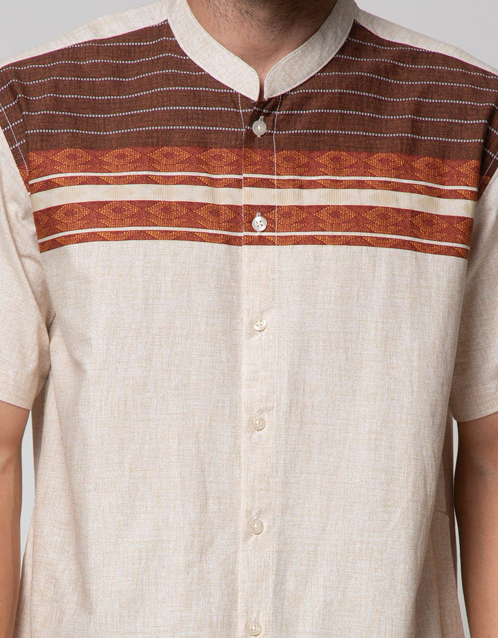 Details of Short Sleeve Koko Top with Stripe Motif