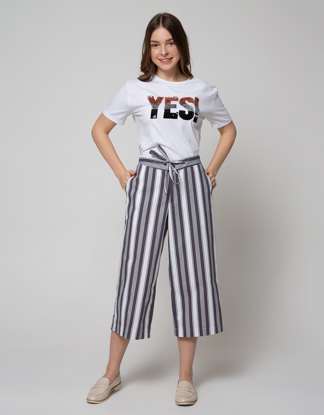 Nevada Long Pants Stripe Culottes