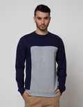 Details of Round Neck Jumper Sweatshirt With Big Block