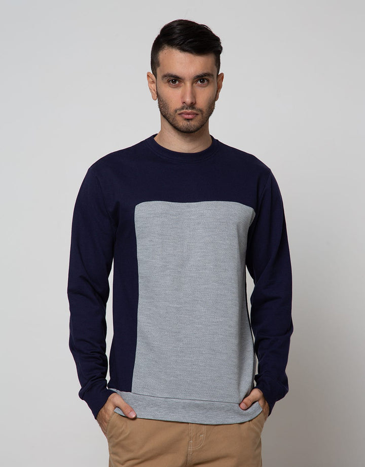 Details of Round Neck Jumper Sweatshirt With Big Block
