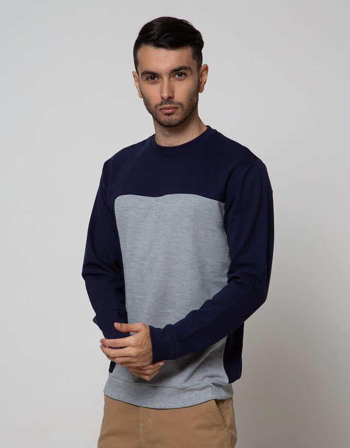 Details of Round Neck Jumper Sweatshirt With Big Block