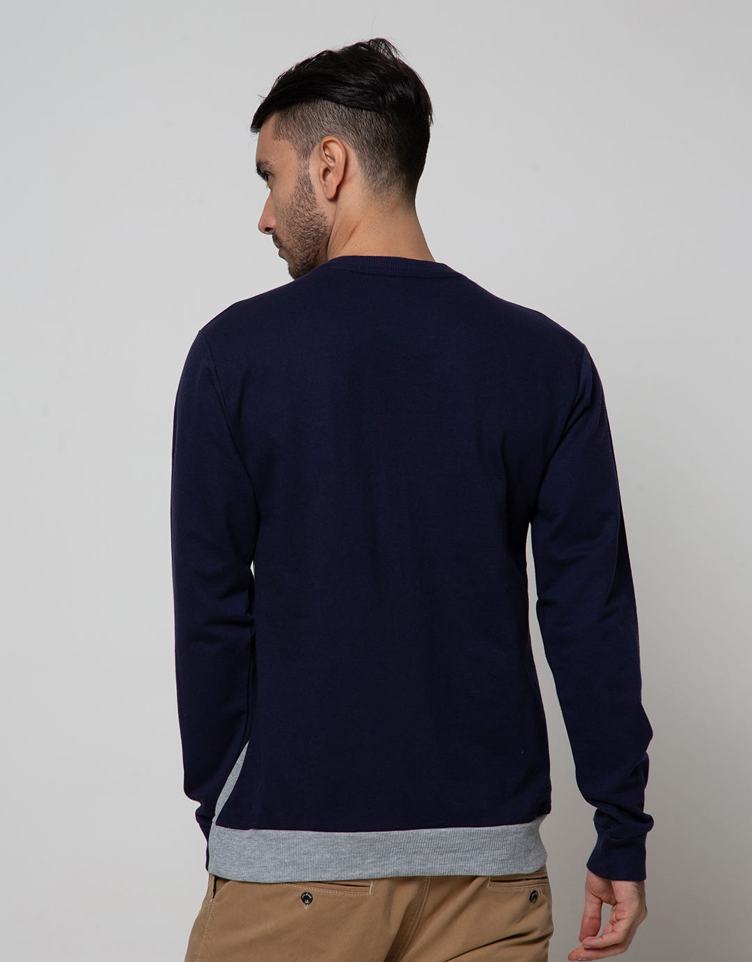Details of Round Neck Jumper Sweatshirt With Big Block