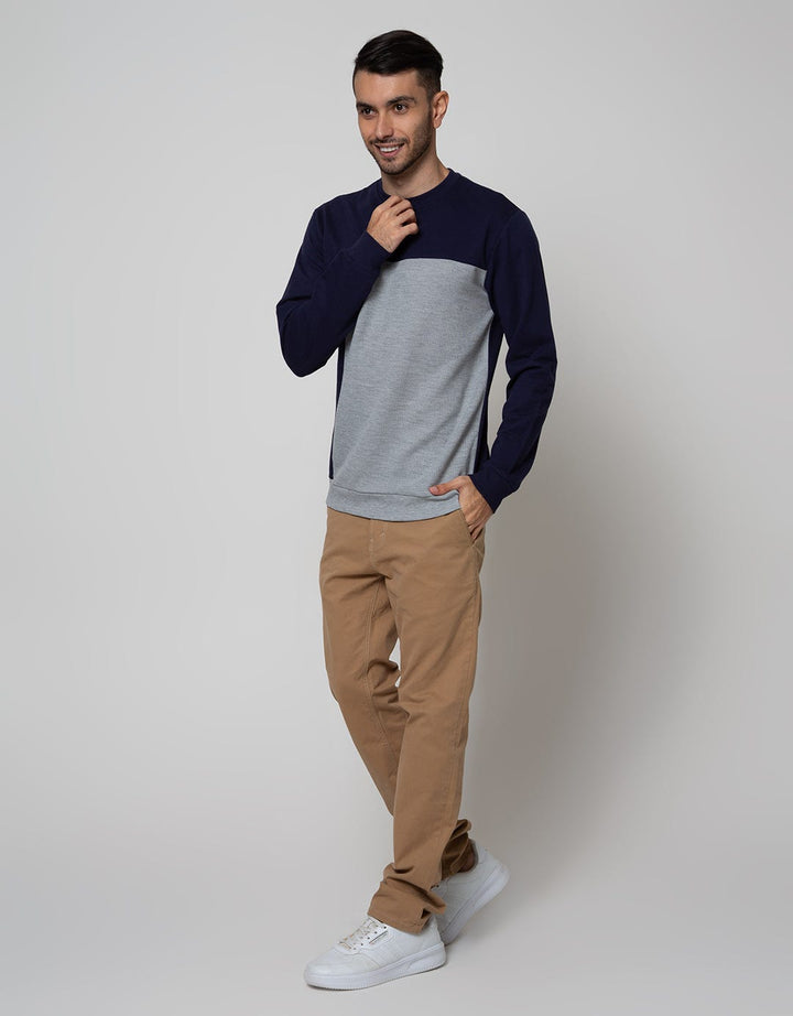 Details of Round Neck Jumper Sweatshirt With Big Block