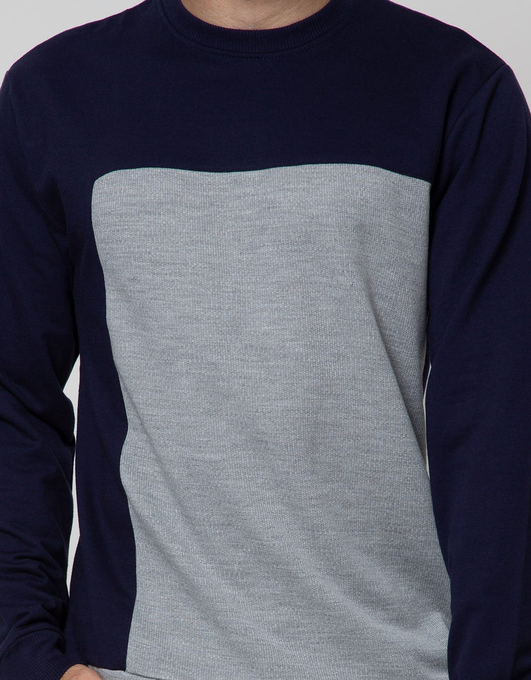 Details of Round Neck Jumper Sweatshirt With Big Block