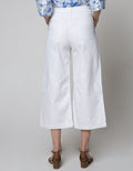 Details Denim Long Pants Straight Cut With Gold Button