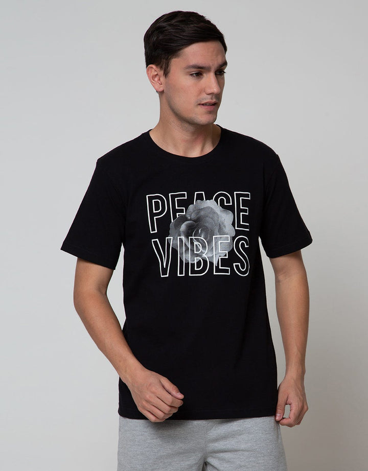 T Zone Short Sleeve T-Shirt Print Romance Flower Peace Vibes