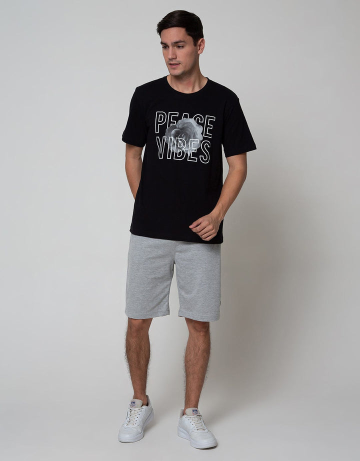 T Zone Short Sleeve T-Shirt Print Romance Flower Peace Vibes