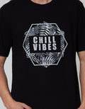 T Zone Short Sleeve T-Shirt Print Captivating Nature Theme - Chill Vi:Black:S:Graphic:Ss T-Shirt