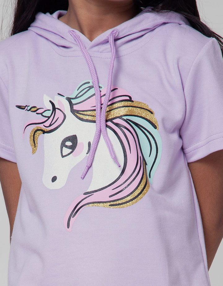 Little M Unicorn Stripe Hoodie