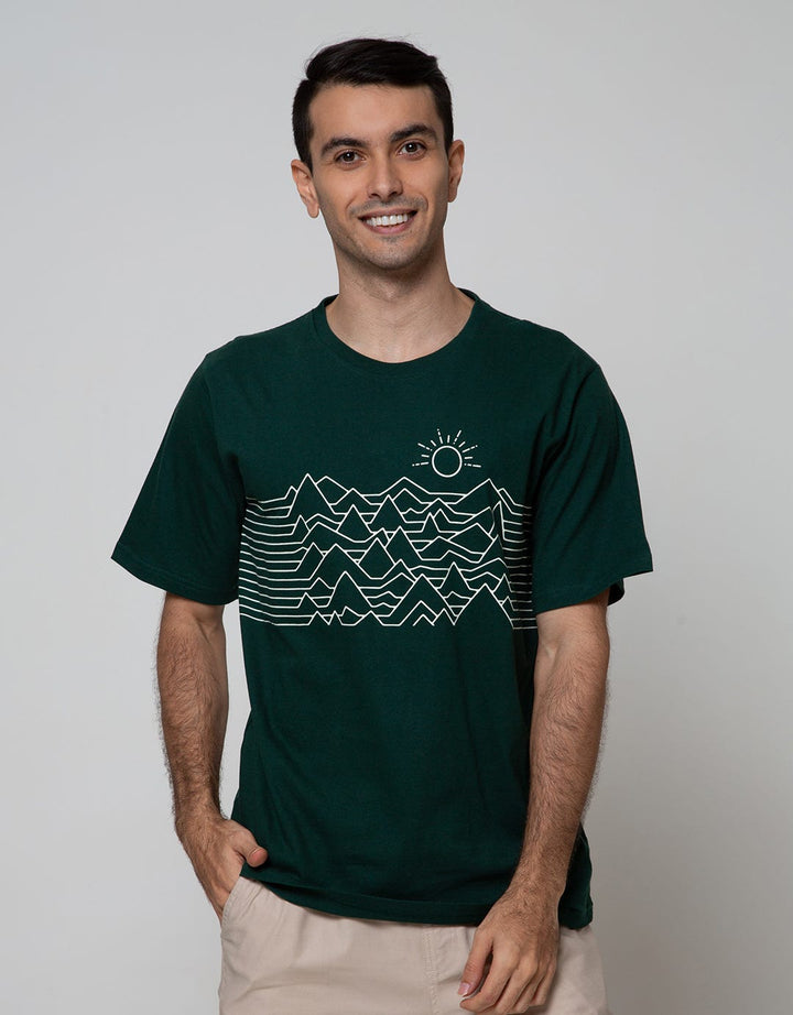 T Zone Short Sleeve T-Shirt Print Theme Geometric 2 Mountain