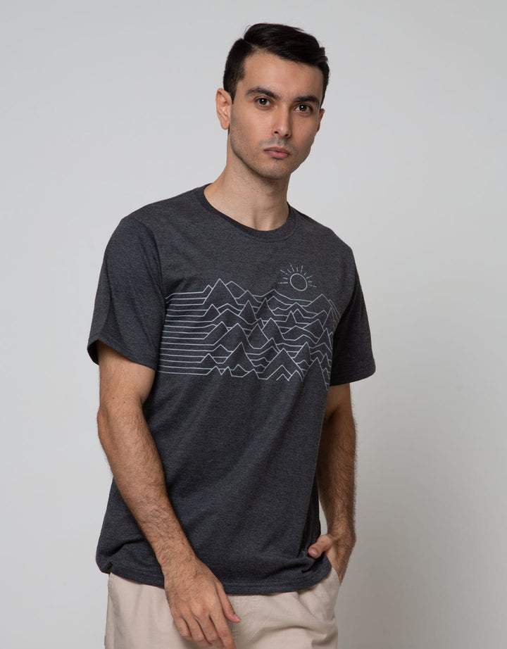 T Zone Short Sleeve T-Shirt Print Theme Geometric 2 Mountain