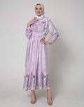 Annisa Long Sleeve Maxi Gamis Flower Ruffle On Side Chest