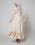 Annisa Long Sleeve Maxi Gamis Flower Ruffle On Side Chest