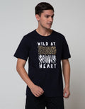 T Zone Short Sleeve T-Shirt Print Theme Animal - Wild At Tj11Ap-Wa:Navy Blue:S:Graphic:Ss T-Shirt