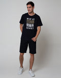 T Zone Short Sleeve T-Shirt Print Theme Animal - Wild At Tj11Ap-Wa:Navy Blue:S:Graphic:Ss T-Shirt