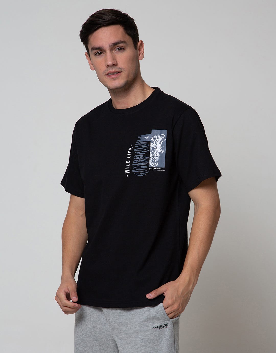 T Zone Short Sleeve T-Shirt Print Animal Wild Life Theme
