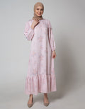 Annisa Long Sleeve Maxi Gamis With Tulle On Bottom And Shoulder