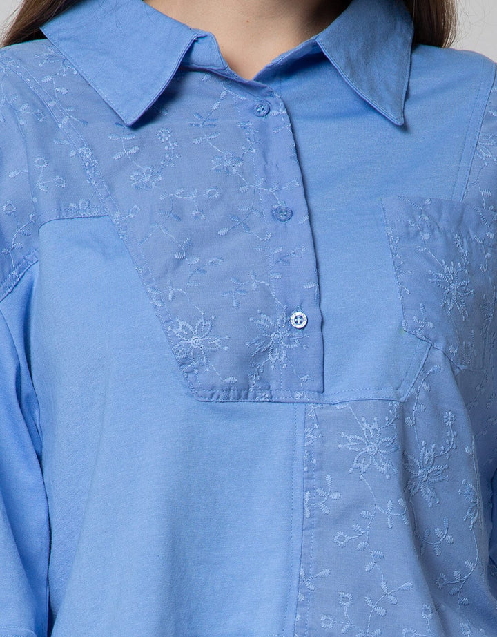 Annisa Long Sleeve Maxi Gamis With Tulle On Bottom And Shoulder