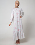 Annisa Long Sleeve Maxi Gamis With Tulle On Bottom And Shoulder