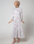 Annisa Long Sleeve Maxi Gamis With Tulle On Bottom And Shoulder