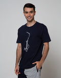 T Zone Short Sleeve T-Shirt Big Size Theme Music Saxophone