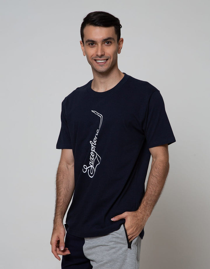 T Zone Short Sleeve T-Shirt Big Size Theme Music Saxophone