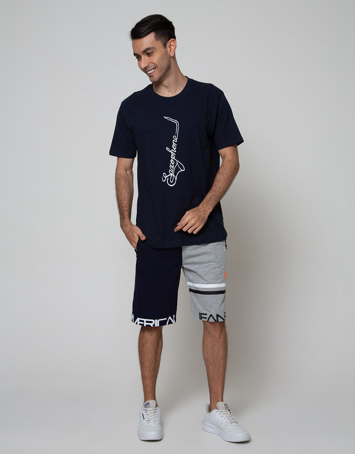 T Zone Short Sleeve T-Shirt Big Size Theme Music Saxophone