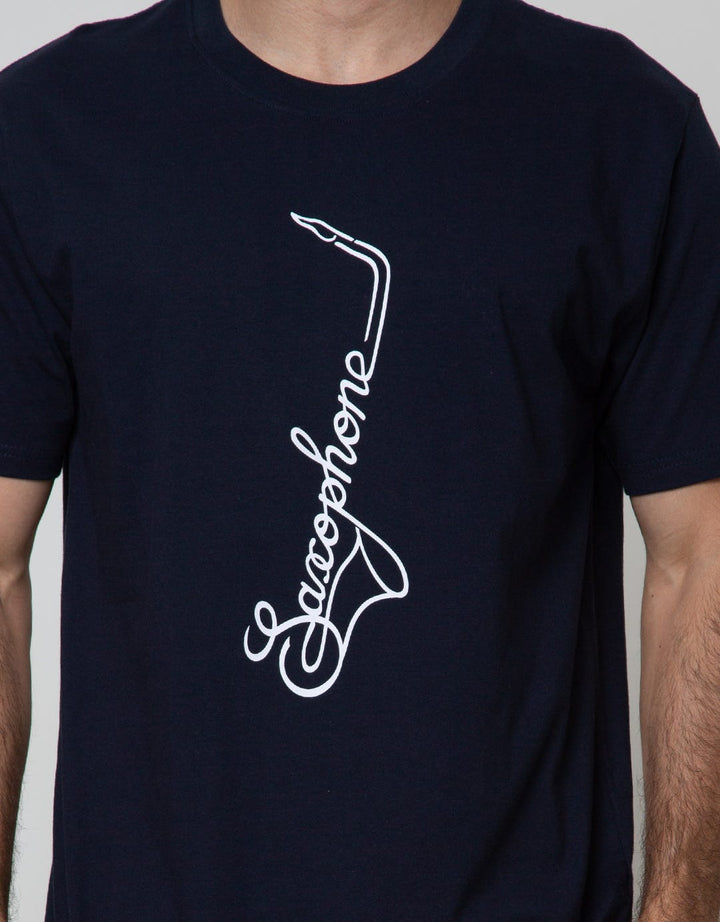 T Zone Short Sleeve T-Shirt Big Size Theme Music Saxophone
