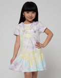 Little M Short Sleeve Midi Dress Tie Dye Meow