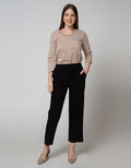 Details Long Pants Knit With Button Opening